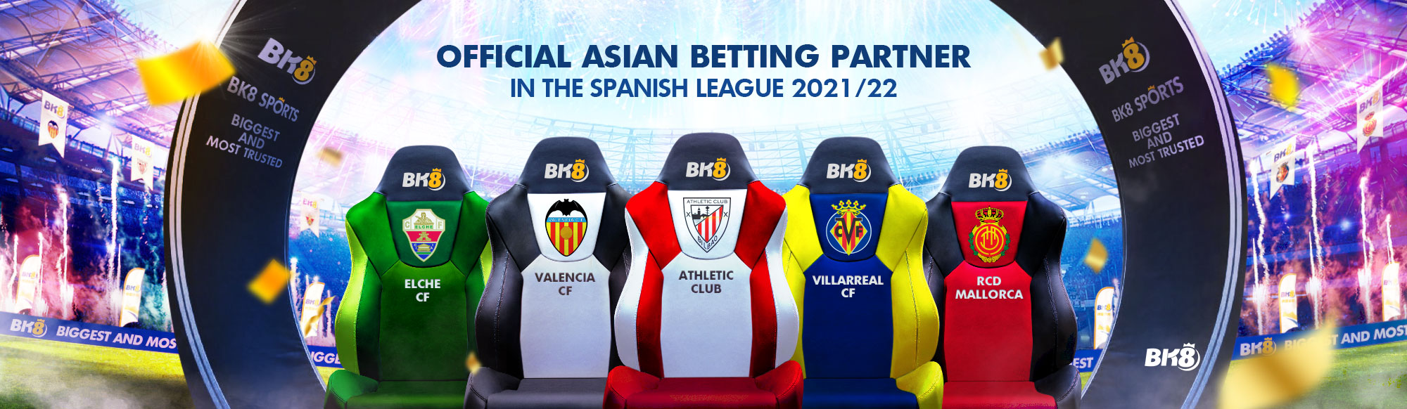 5 Spanish Football League Clubs Announce BK8 as Official Asian Betting Partner